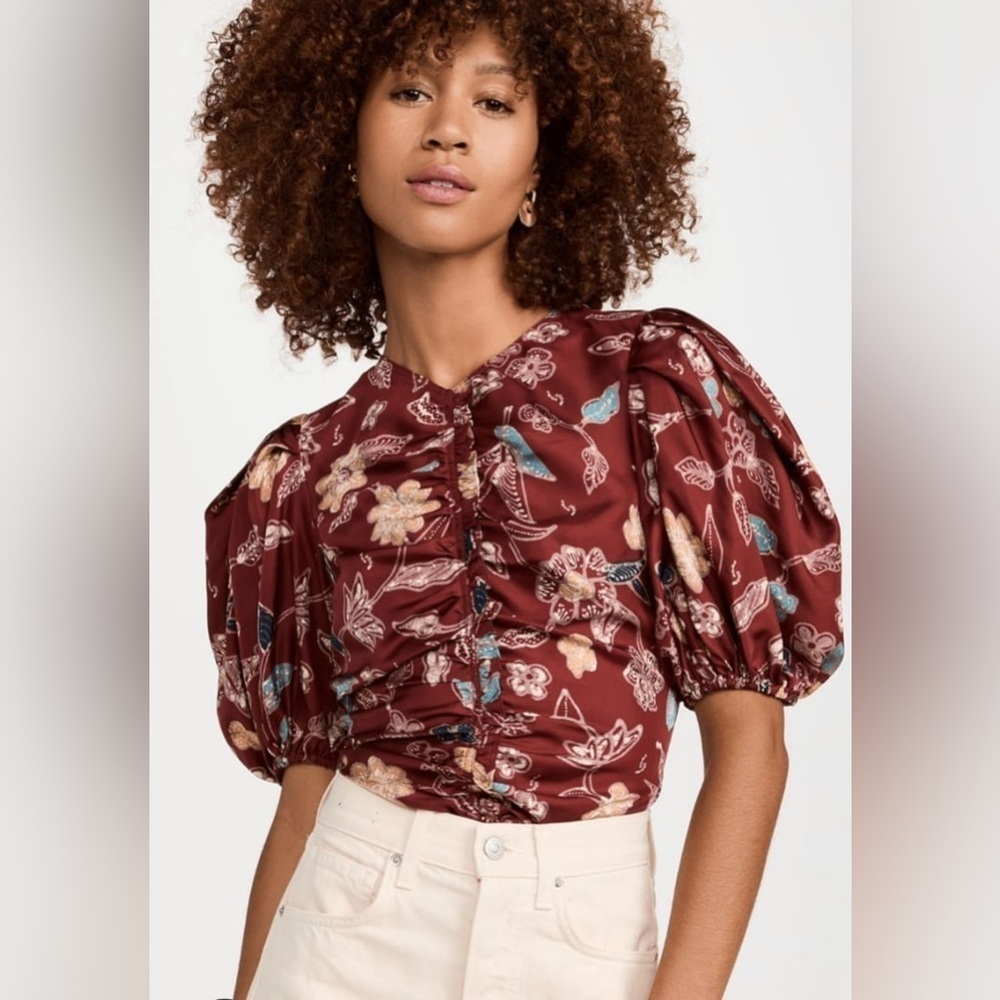 Ulla Johnson
Elise ruched-silk blouse